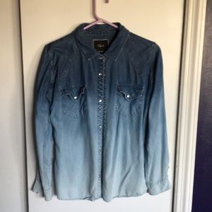 Blue ombré button up shirt